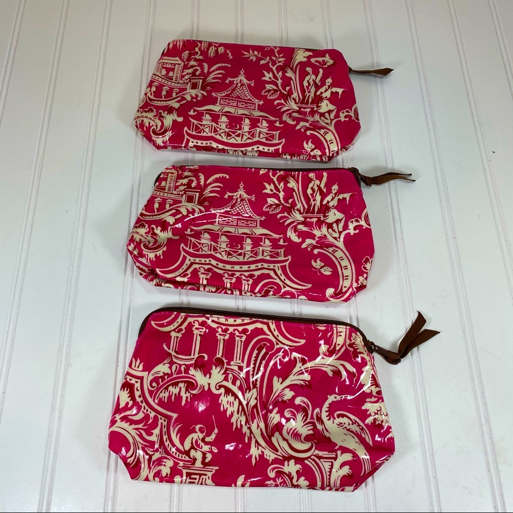 Anna Griffin Pink Toile cosmetic bags